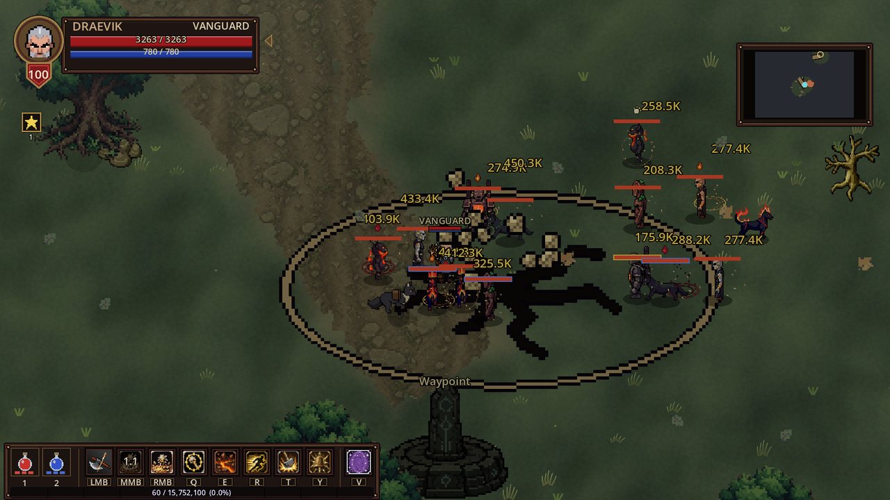 A mace build fighting a pack